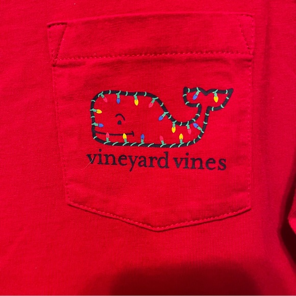 Vineyard Vines Christmas Red Long Sleeve Pullover T Shirt Size X Small - Picture 3 of 10